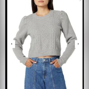 The Drop Women's Gloria Puff Sleeve Cable-Knit Sweater, NWT